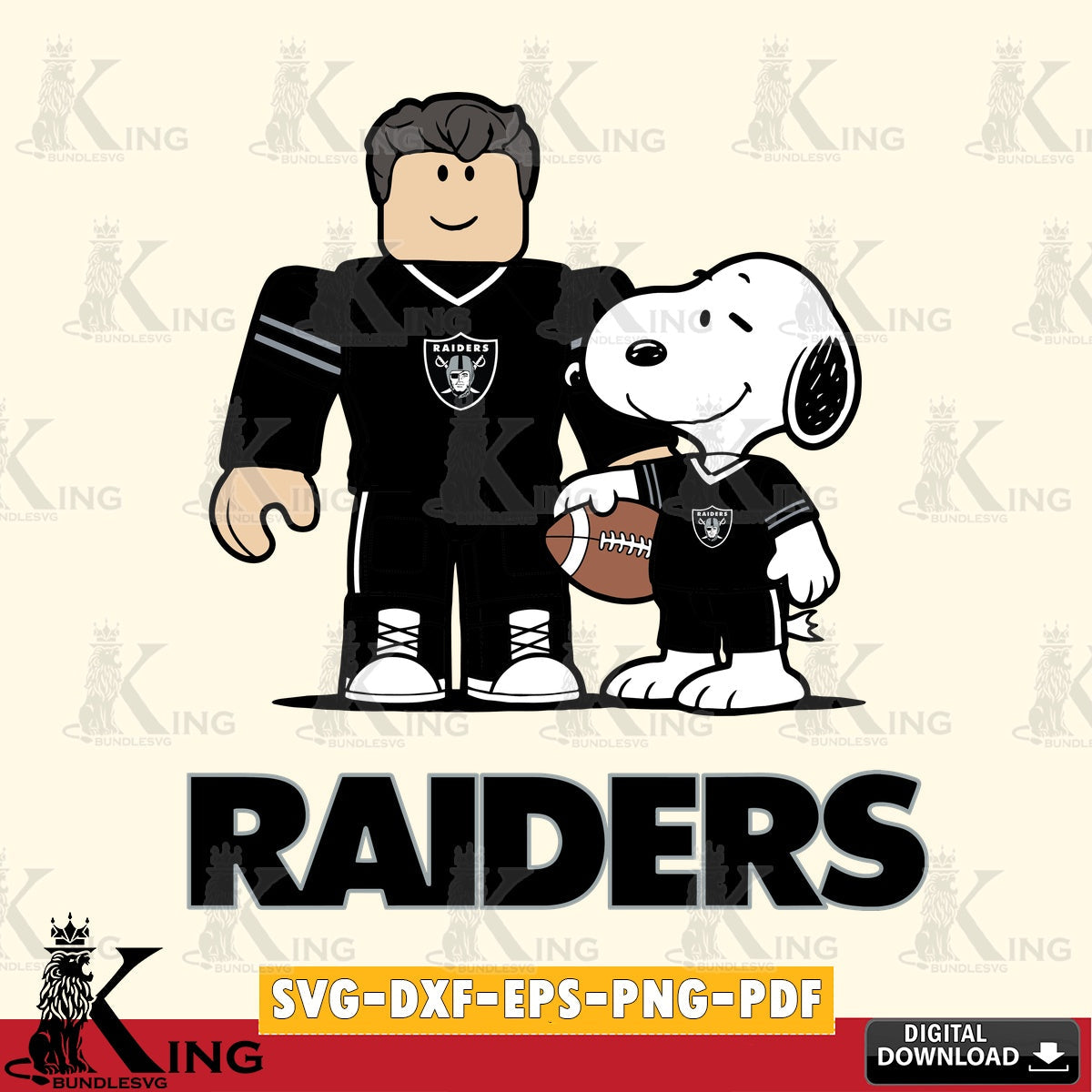 Las Vegas Raiders Roblox & Snoopy Football SVG file , Cricut, NFL File cut , Digital Download , PDF File