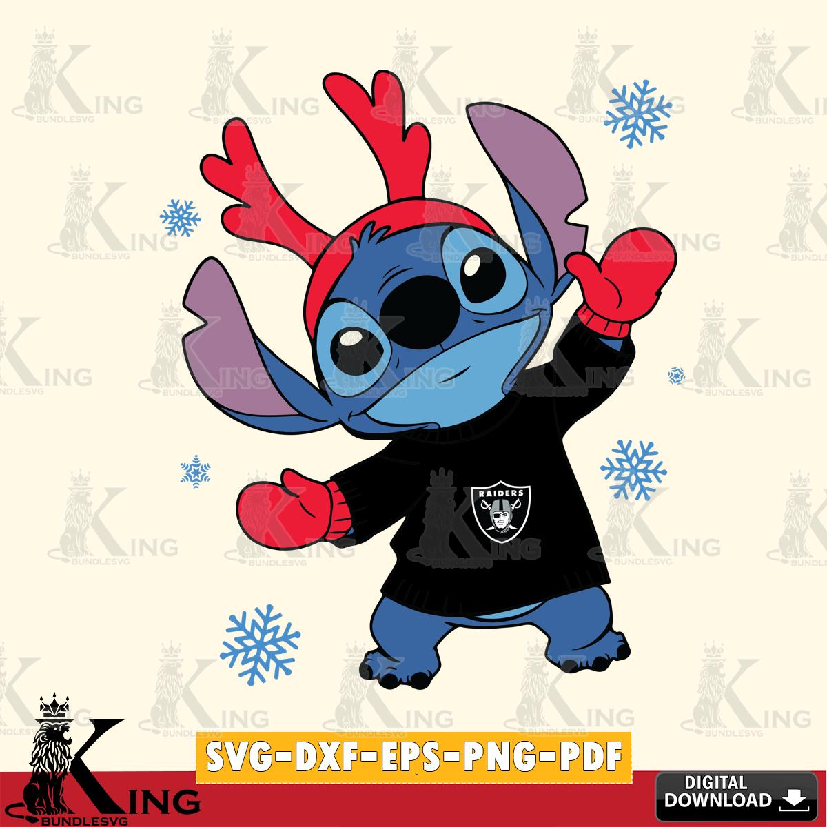 Las Vegas Raiders Stitch Santa Christmas SVG, NFL for Cricut, Silhouette, Digital Download , file cut