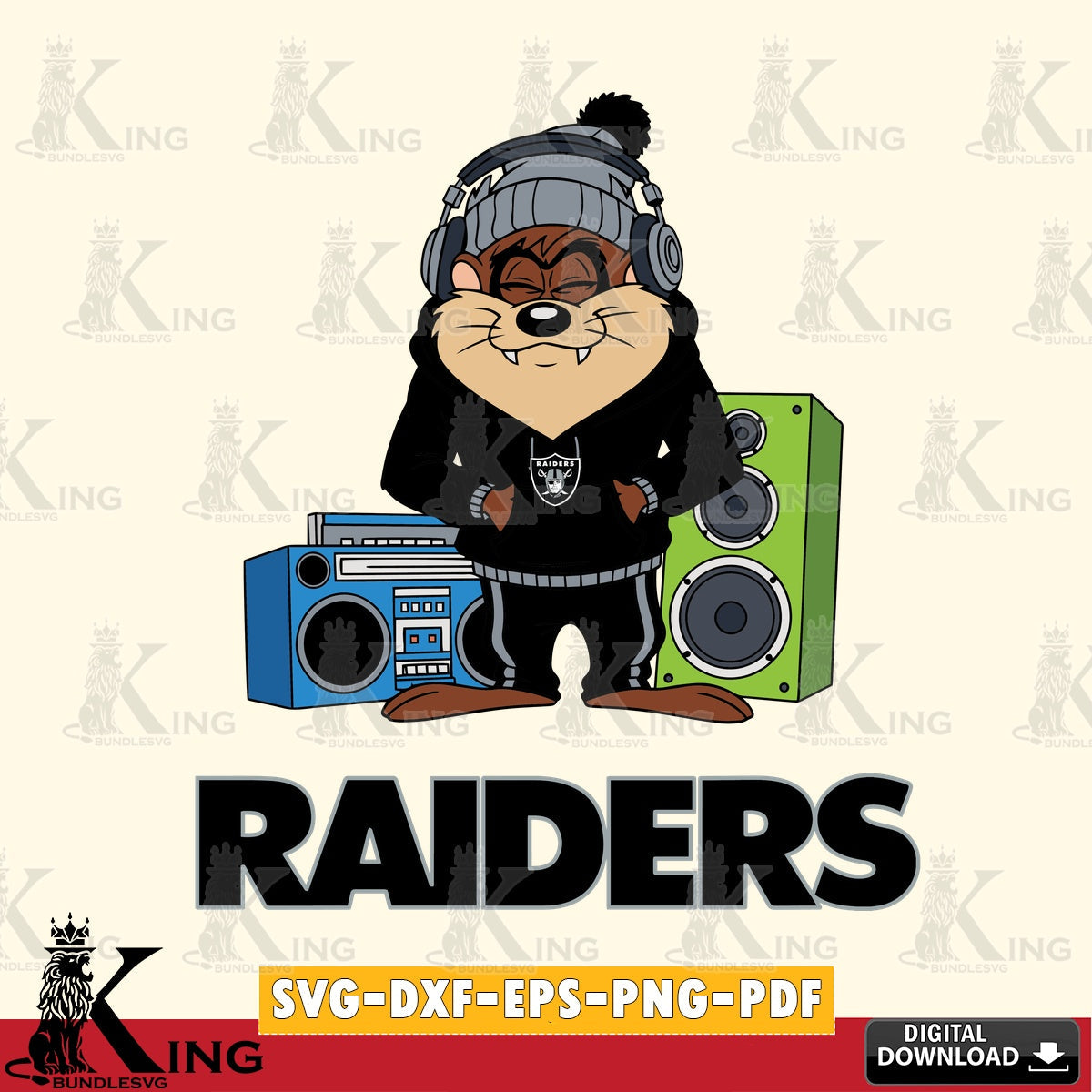 Las Vegas Raiders Taz Hip Hop Cut file , Digital Download , Instant Download, Looney Tunes svg, Football svg