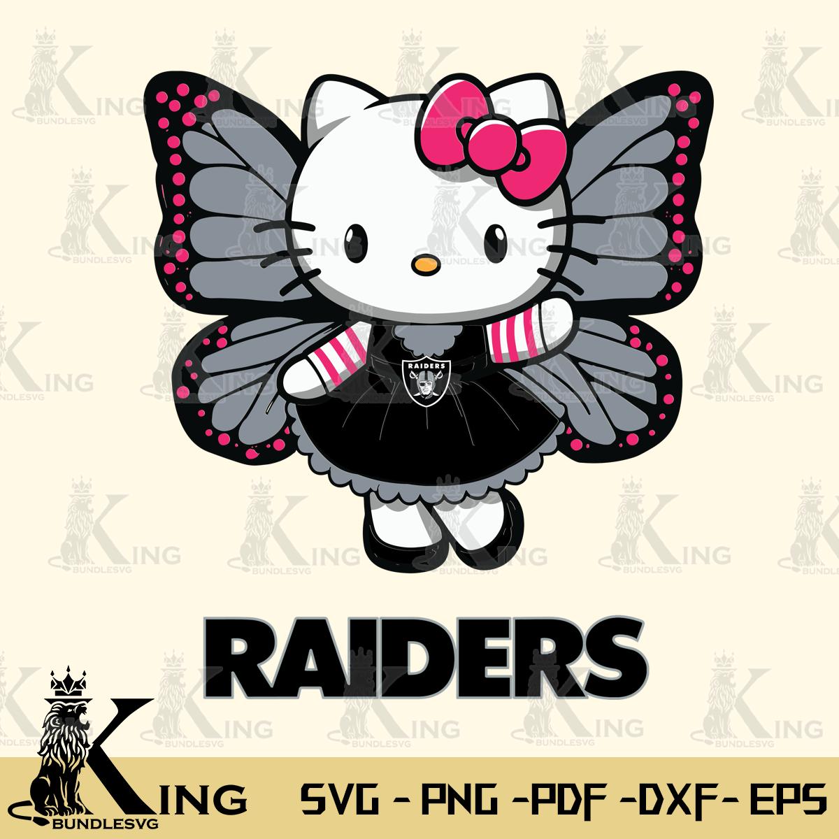 Las Vegas Raiders Whimsical Kitty Wings Svg Eps Dxf Png File, Digital Download