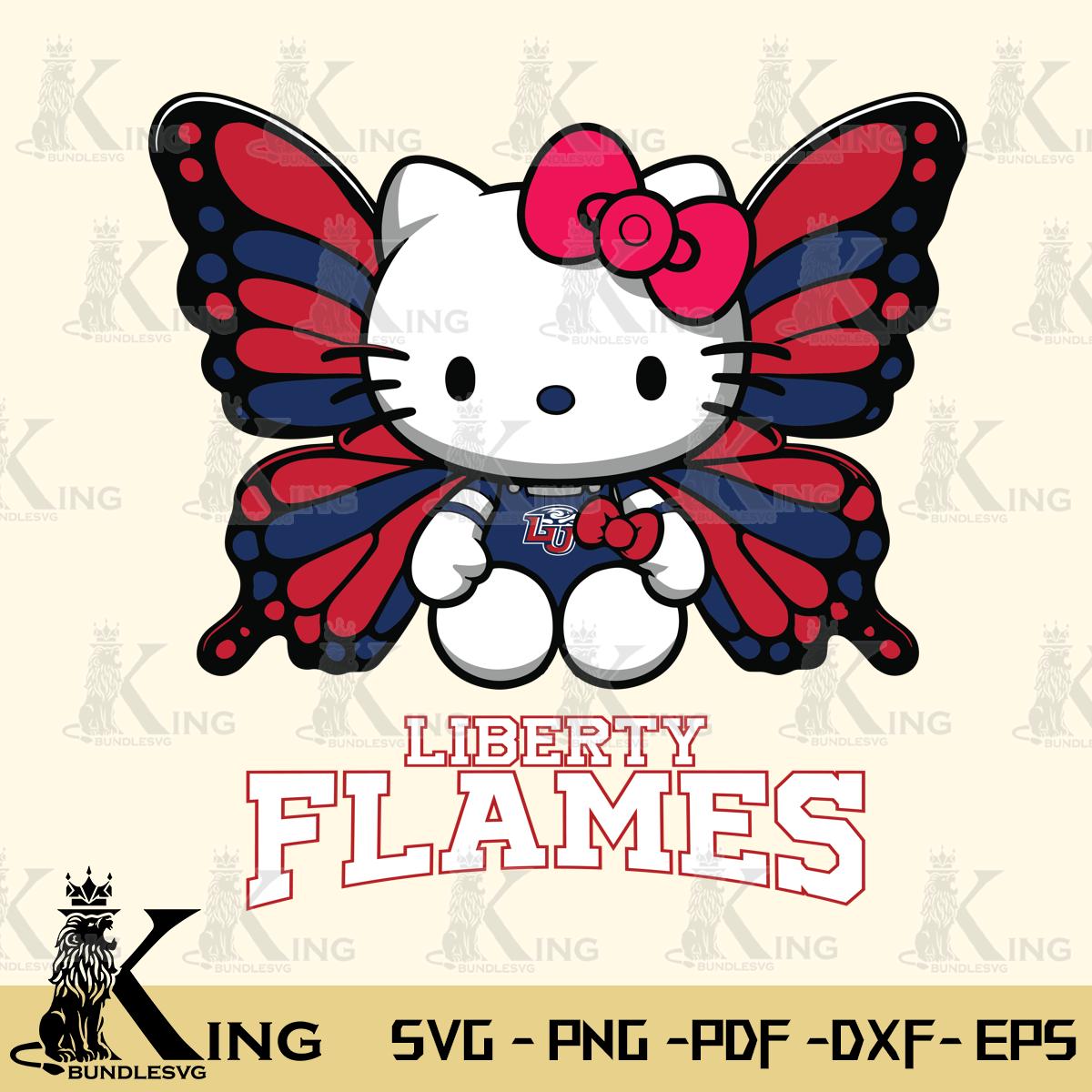 Liberty Flames Butterfly Kitty Delight Svg Eps Dxf Png File, Digital Download
