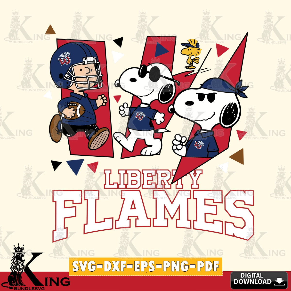 Liberty Flames Peanuts Joe Cool SVG, Cricut, Cut file , Digital Download , Instant Download, Peanuts svg, NCAA svg, Football svg, Sport svg