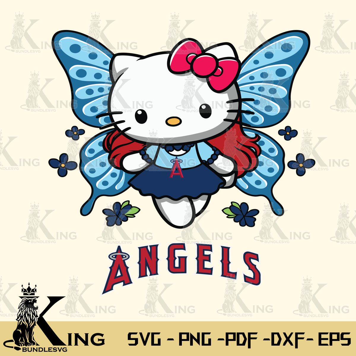 Los Angeles Angels Butterfly Kitty Charm Svg Eps Dxf Png File, Digital Download