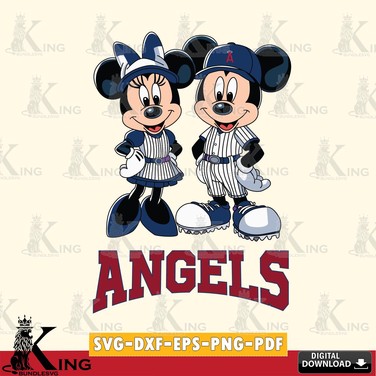 Los Angeles Angels Mickey Minnie Sport SVG File, MLB for Cricut, Silhouette, Digital Download , file cut