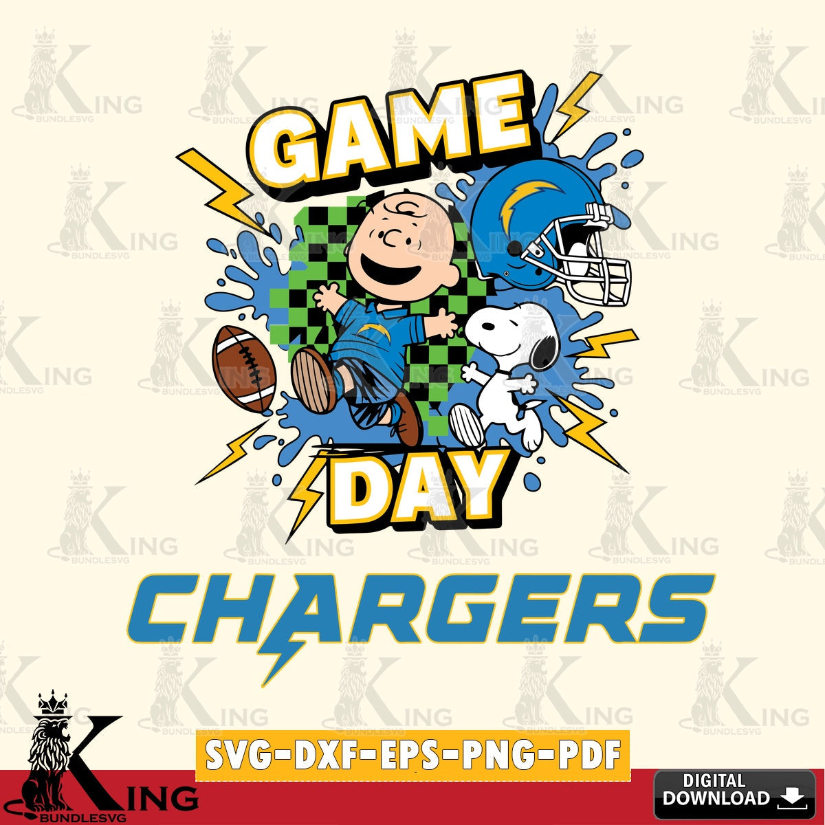 Los Angeles Chargers Game Day Peanuts Cricut file , Cut file , Digital Download , PDF File , Instant Download