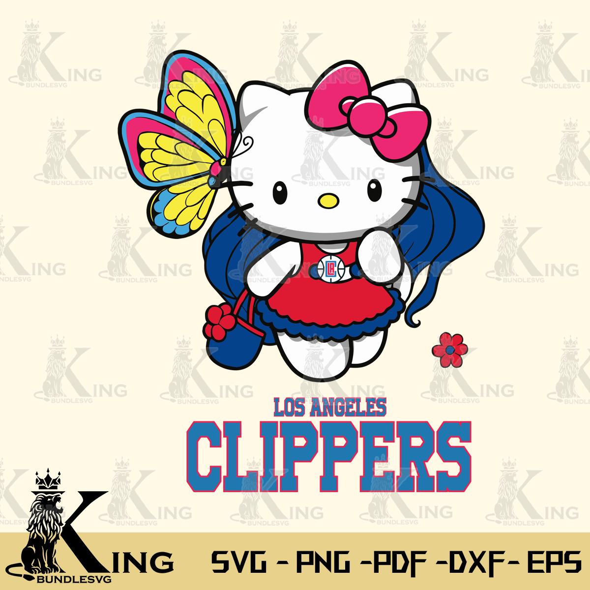 Los Angeles Clippers Kitty Cartoon Svg Eps Dxf Png File, Digital Download