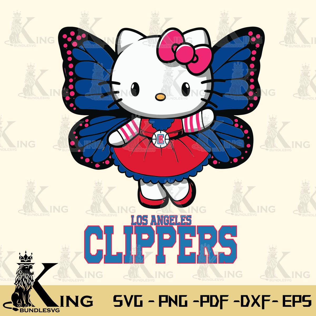 Los Angeles Clippers Whimsical Kitty Wings Svg Eps Dxf Png File, Digital Download