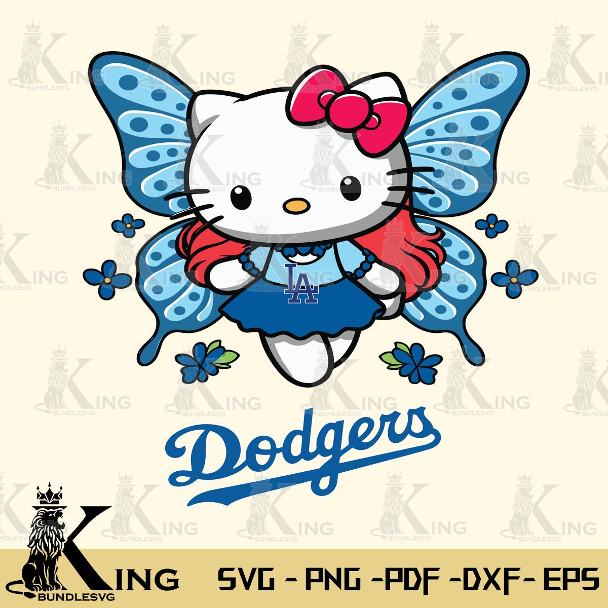Los Angeles Dodgers Butterfly Kitty Charm Svg Eps Dxf Png File, Digital Download