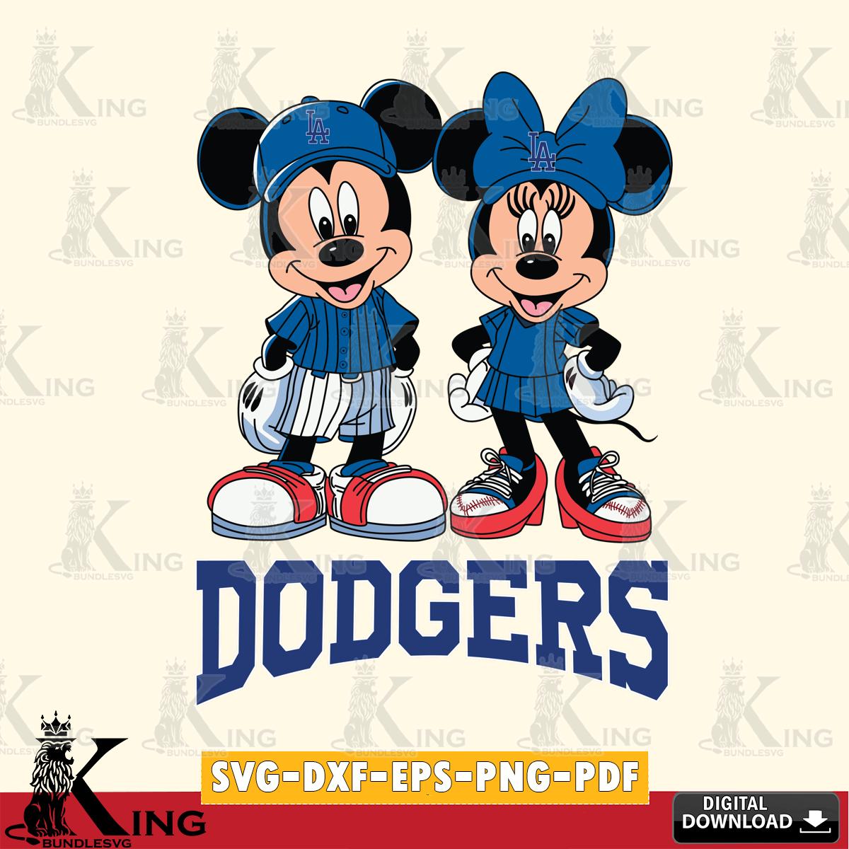 Los Angeles Dodgers Mickey Minnie Mouse Fan SVG File, MLB for Cricut, Silhouette, Digital Download , file cut
