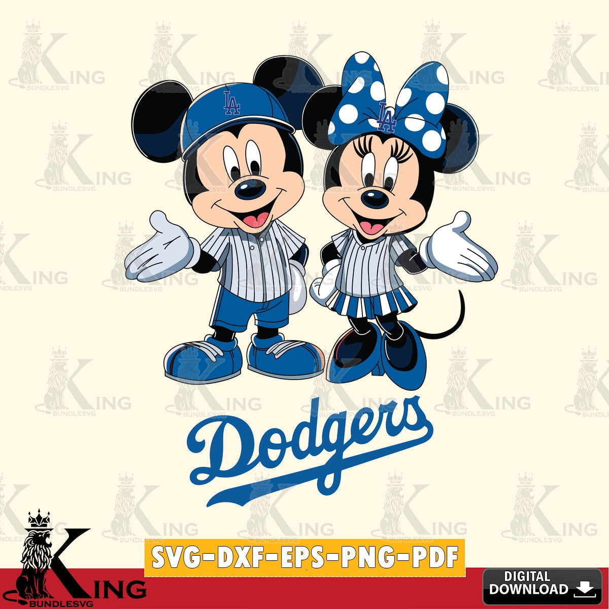 Los Angeles Dodgers Mickey Minnie couple SVG file , For Cricut, File cut , Digital Download , PDF File, Cut Files