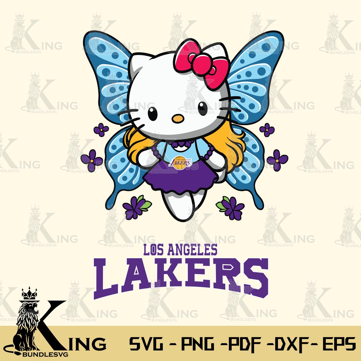 Los Angeles Lakers Butterfly Kitty Charm Svg Eps Dxf Png File, Digital Download