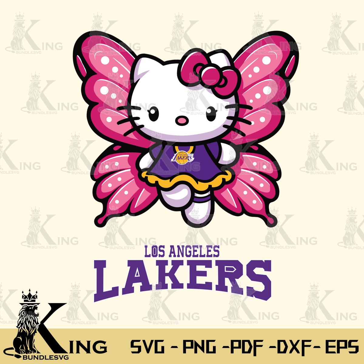 Los Angeles Lakers Hello Kitty Dreamscape Svg Eps Dxf Png File, Digital Download