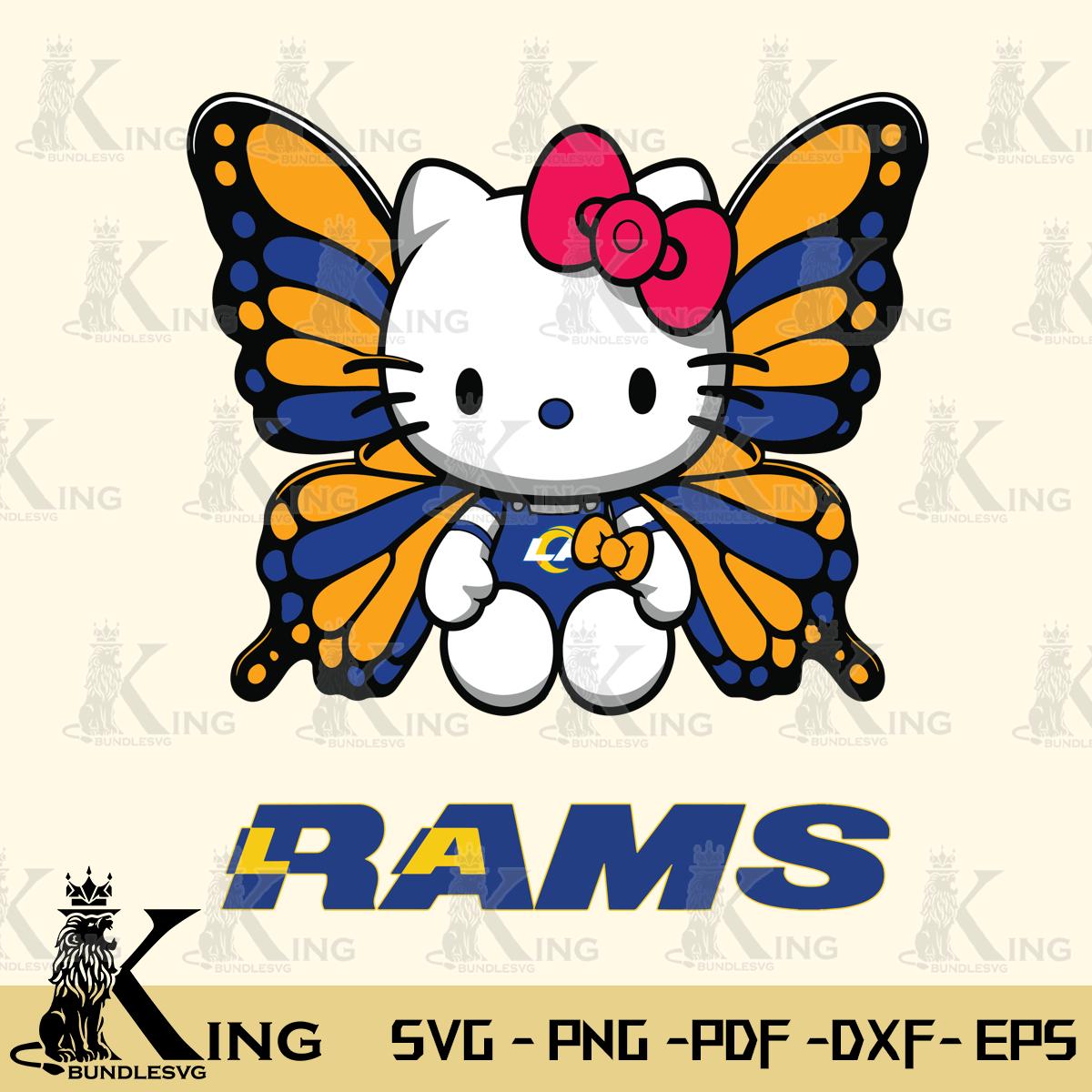 Los Angeles Rams Butterfly Kitty Delight Svg Eps Dxf Png File, Digital Download