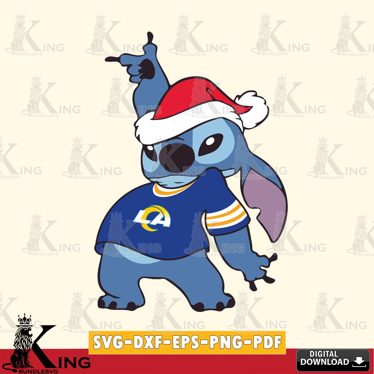 Los Angeles Rams Disney Lilo & Stitch Christmas SVG, NFL for Cricut, Silhouette, Digital Download , file cut