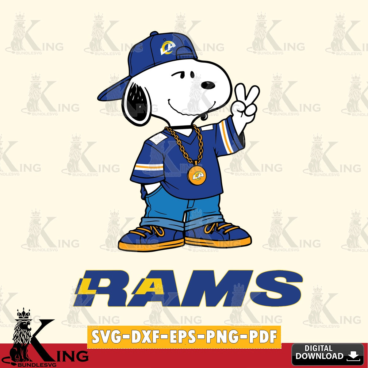 Los Angeles Rams Snoopy Say hi Cricut file , Cut file , Digital Download , PDF File , Instant Download