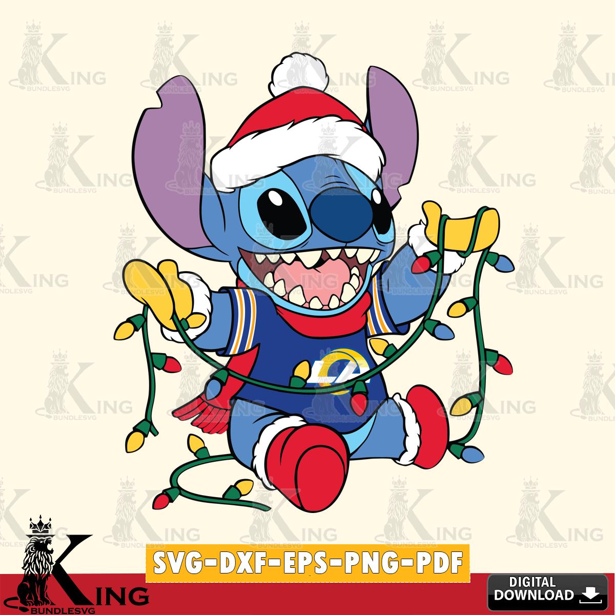 Los Angeles Rams Stitch Christmas Lights SVG, NFL for Cricut, Silhouette, Digital Download , file cut