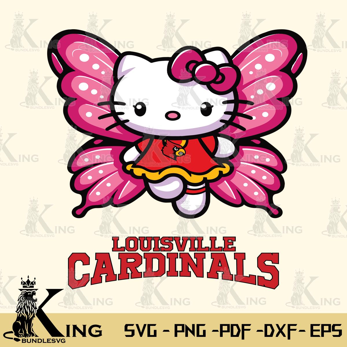 Louisville Cardinals Hello Kitty Dreamscape Svg Eps Dxf Png File, Digital Download
