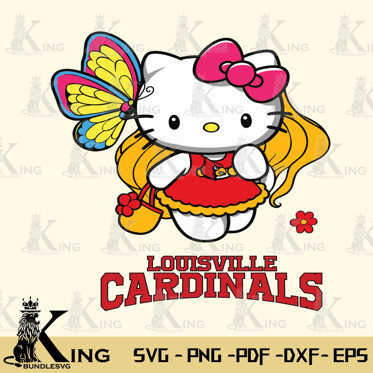 Louisville Cardinals Kitty Cartoon Svg Eps Dxf Png File, Digital Download