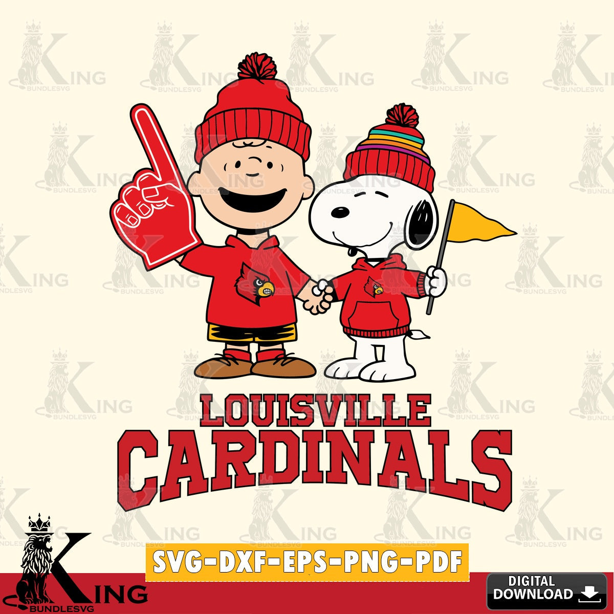 Louisville Cardinals Peanuts Fan Gear SVG, Cricut, Cut file , Digital Download , Instant Download, Peanuts svg, NCAA svg, Football svg, Sport svg