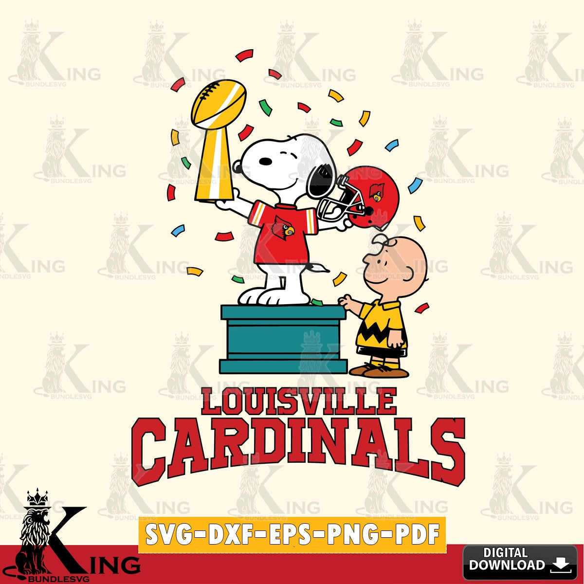 Louisville Cardinals Peanuts Winner SVG, Cricut, Cut file , Digital Download , Instant Download, Peanuts svg, NCAA svg, Football svg, Sport svg
