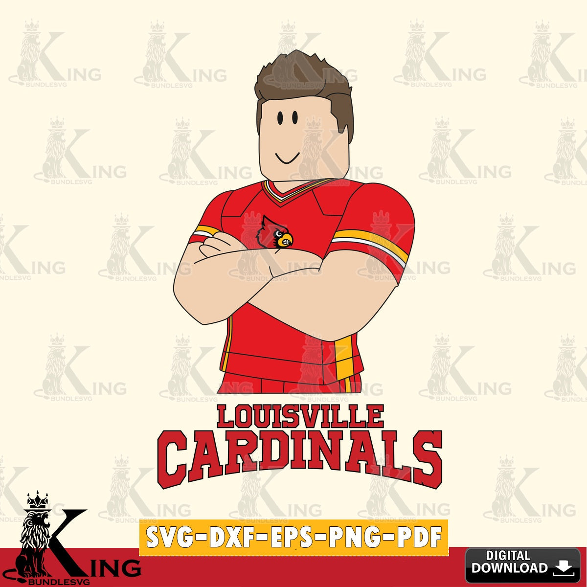 Louisville Cardinals Roblox Football SVG file , NCAA Cricut, File cut , Digital Download , PDF File
