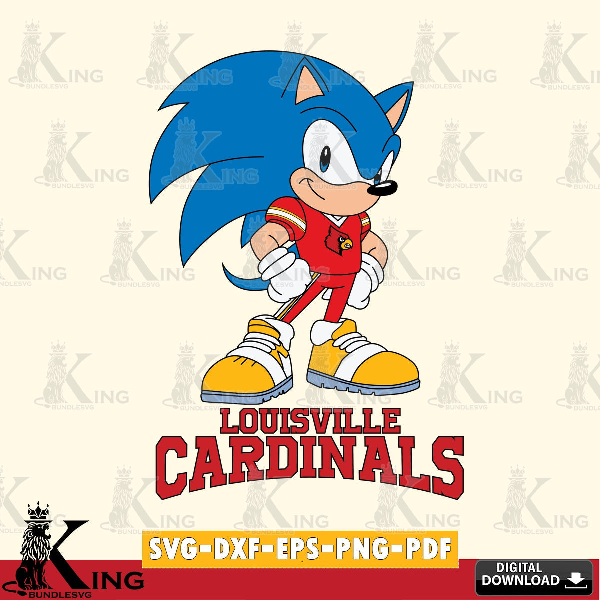 Louisville Cardinals Sonic Football Star Mascot SVG file, Vector , Digital Download , PDF File , Instant Download