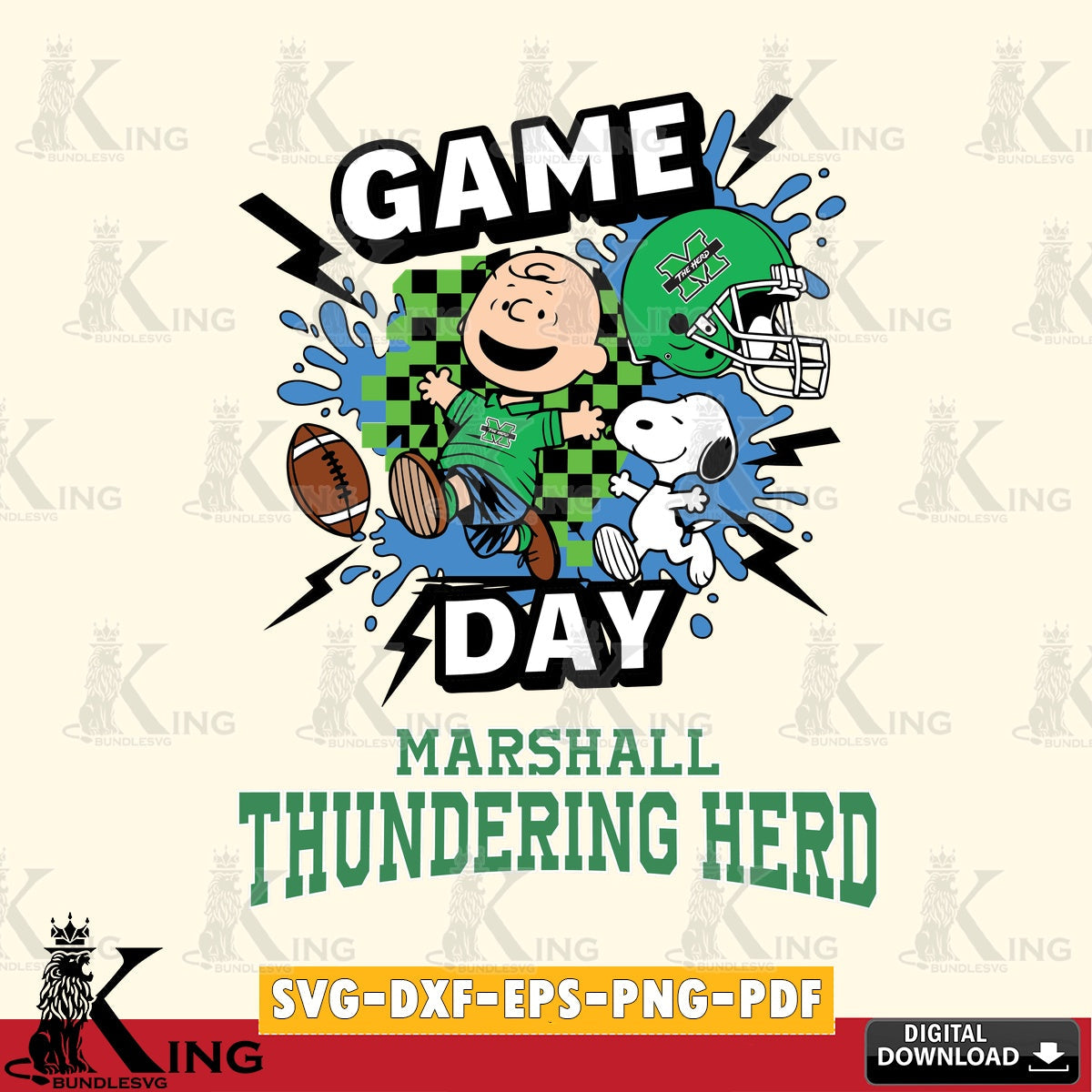 Marshall Thundering Herd Game Day Peanuts SVG, Cricut, Cut file , Digital Download , Instant Download, Peanuts svg, NCAA svg, Football svg, Sport svg