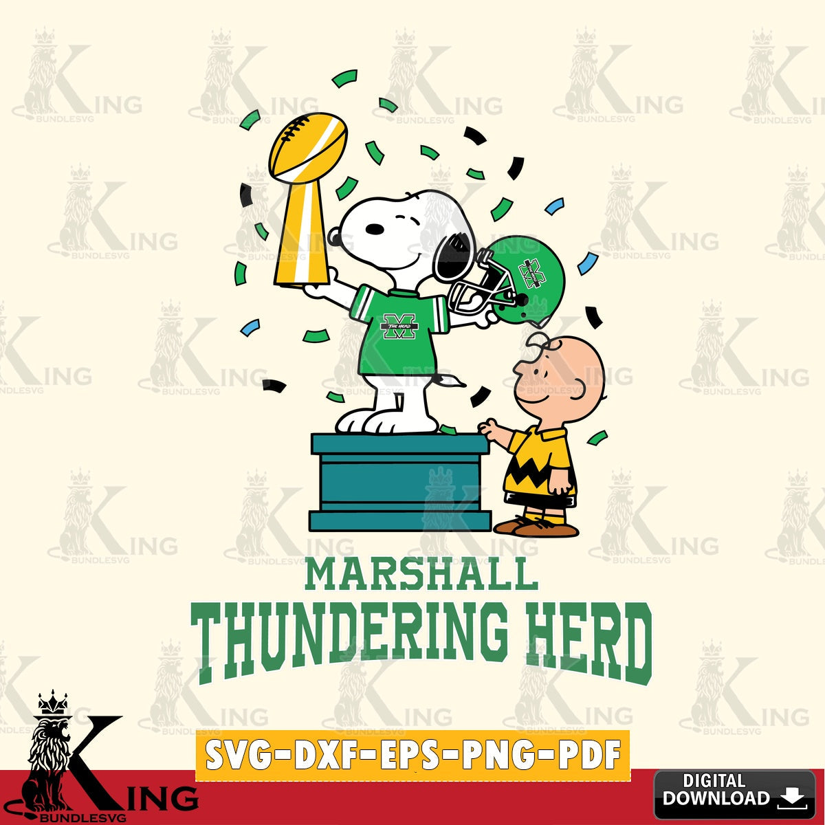Marshall Thundering Herd Peanuts Winner SVG, Cricut, Cut file , Digital Download , Instant Download, Peanuts svg, NCAA svg, Football svg, Sport svg