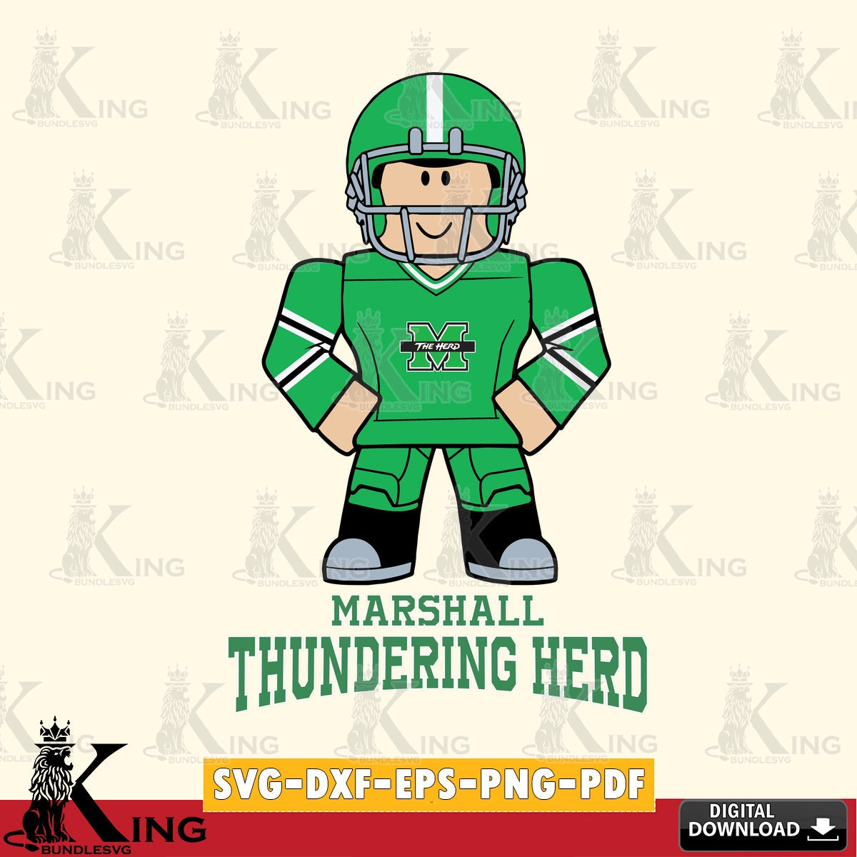 Marshall Thundering Herd Roblox Cool Football SVG file , NCAA Cricut, File cut , Digital Download , PDF File