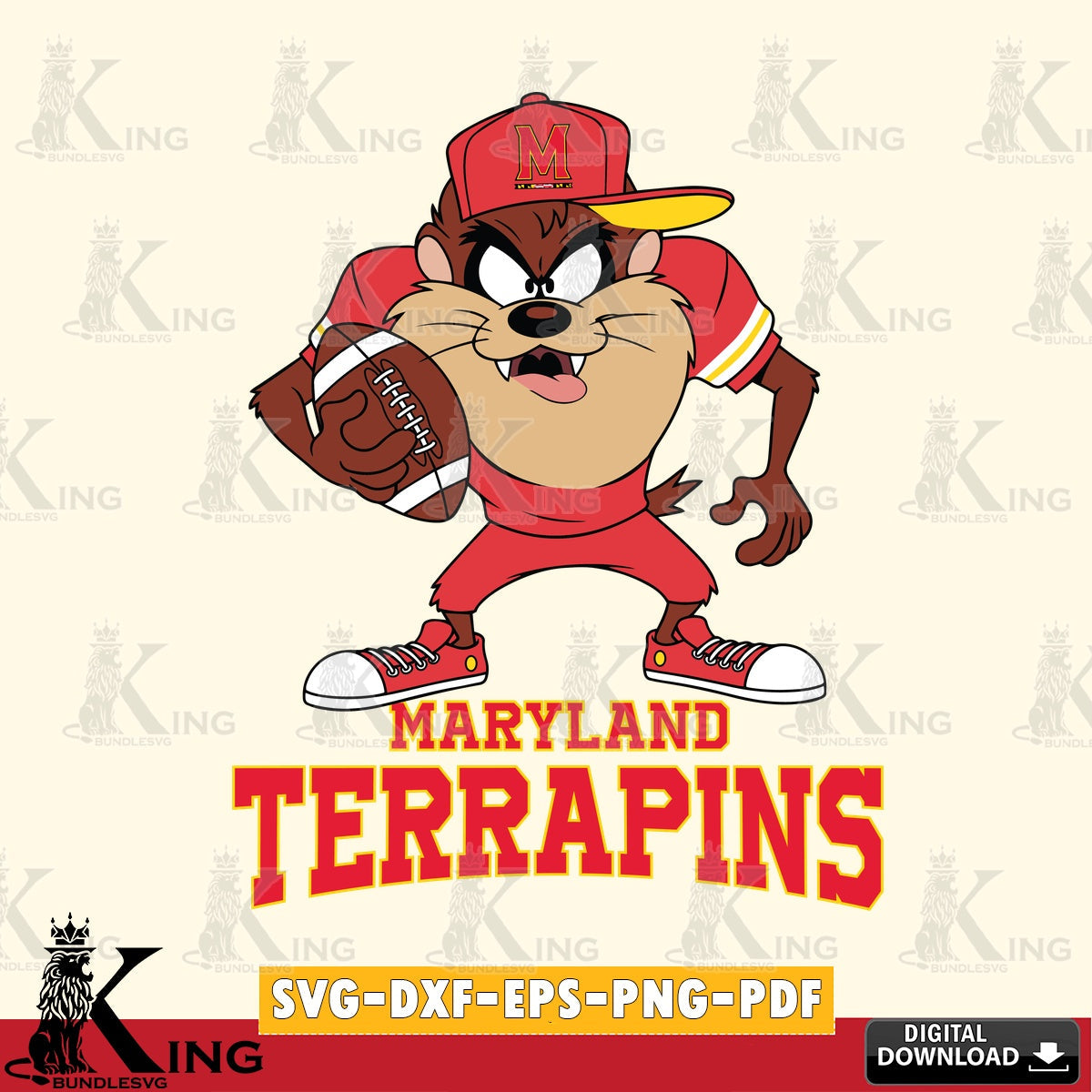 Maryland Terrapins Đồng phục bóng đá Taz SVG file, Cut file , Digital Download , Instant Download, Taz svg, NCAA svg