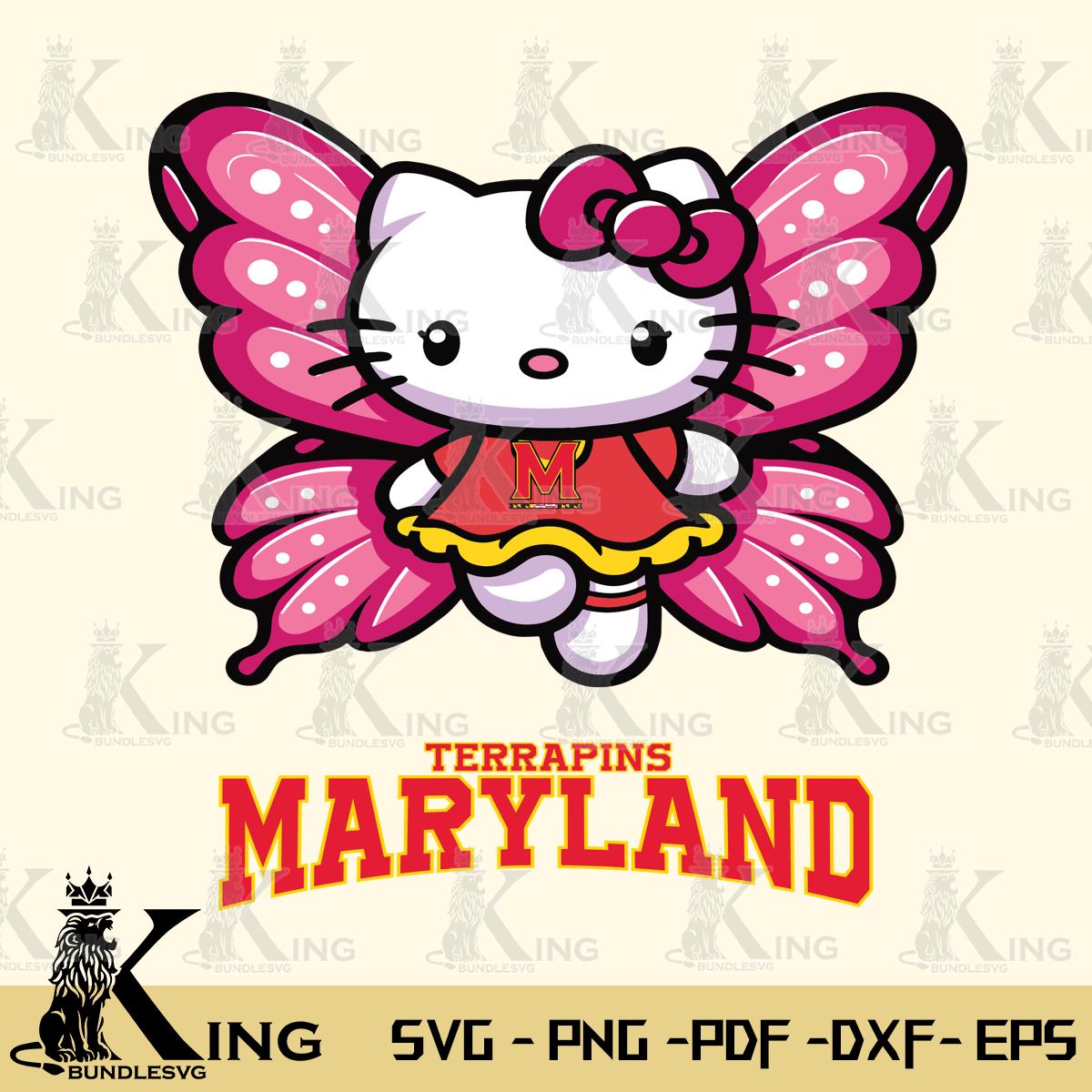 Maryland Terrapins Hello Kitty Dreamscape Svg Eps Dxf Png File, Digital Download
