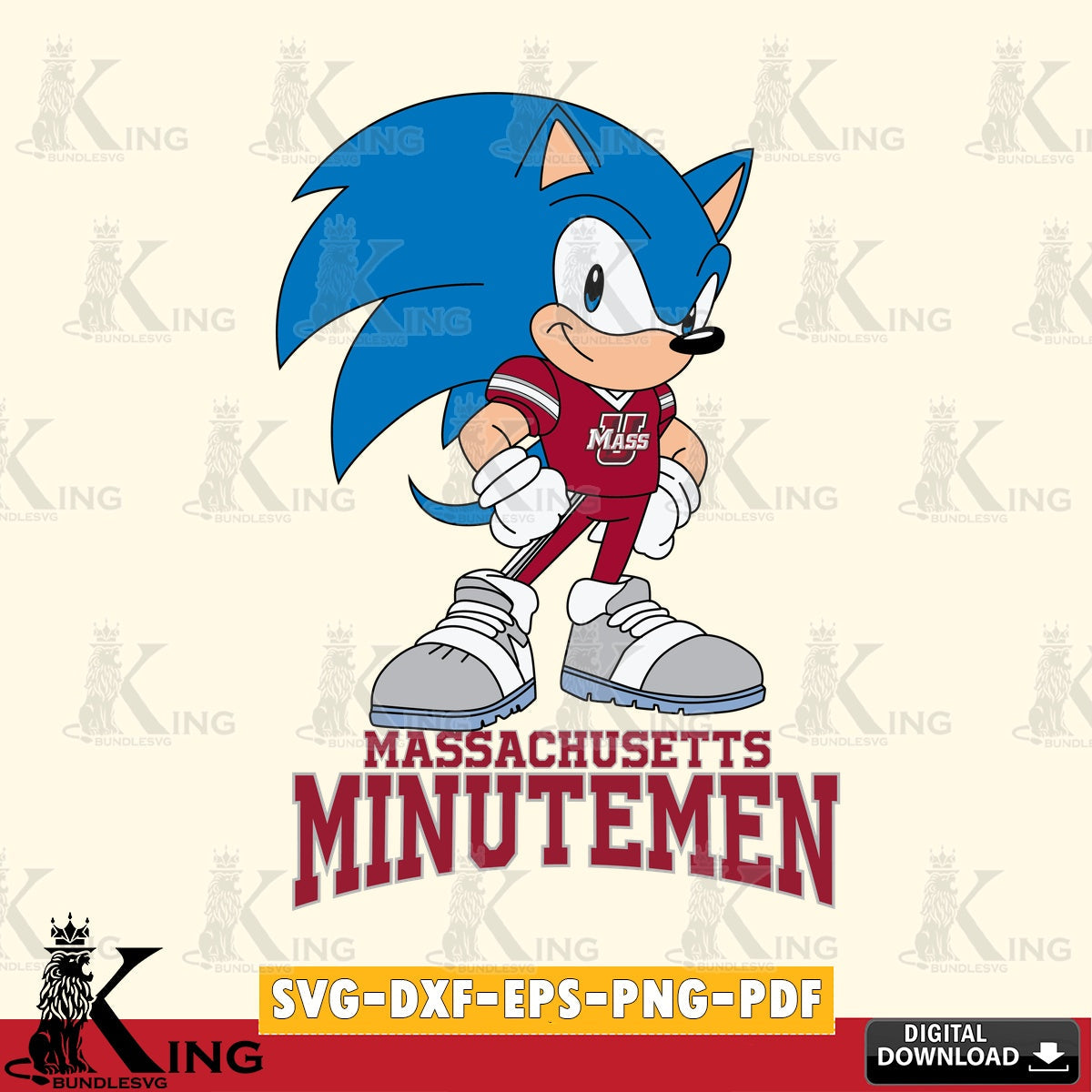 Jumbo collection of Massachusetts Minutemen Sonic Football Star Mascot SVG cut file for personalized gifts and laser projects