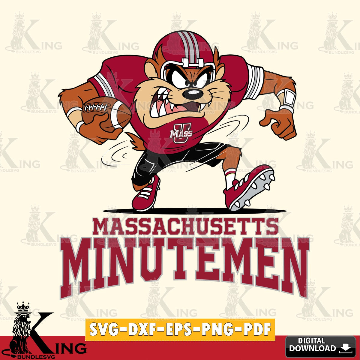 Massachusetts Minutemen Taz Football Helmet SVG file, Cut file , Digital Download , Instant Download, Taz svg, NCAA svg