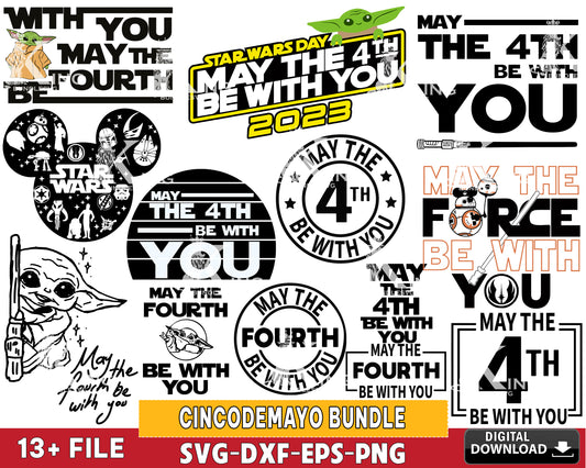 May The Fourth Be With You svg eps dxf png, for Cricut, Silhouette, digital, file cut