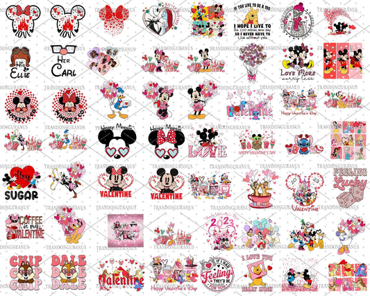Mega Bundle Mickey Valentine Designs, Happy Valentine Png , Digital download , Instant Download