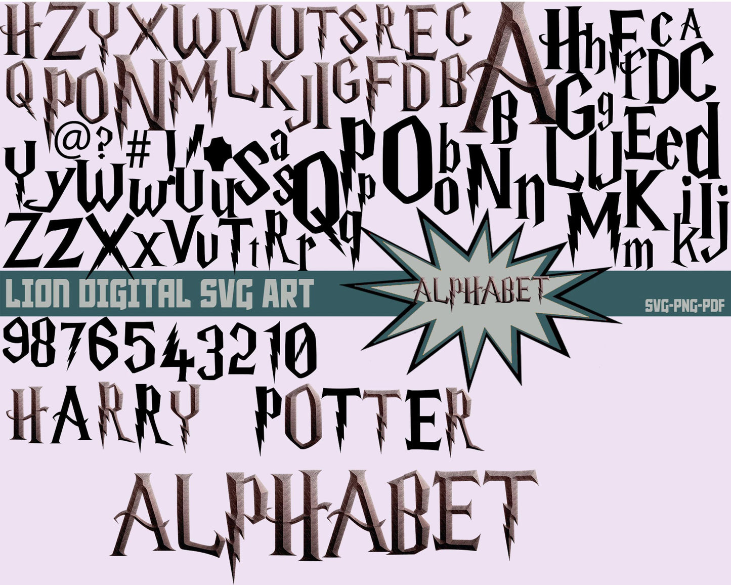 Mega Harry P.otter Svg Bundle, 1750+ Svg, Png, Pdf Files, Clipart, Harry PNG, Potter Digital Svg, for Cricut, Silhouette, digital, file cut