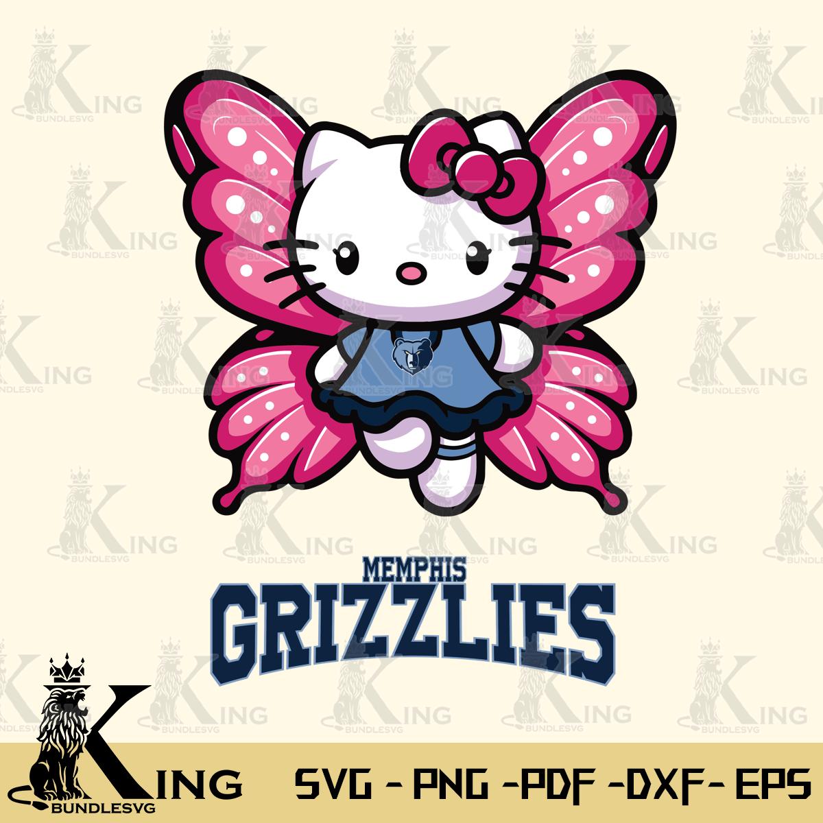 Memphis Grizzlies Hello Kitty Dreamscape Svg Eps Dxf Png File, Digital Download