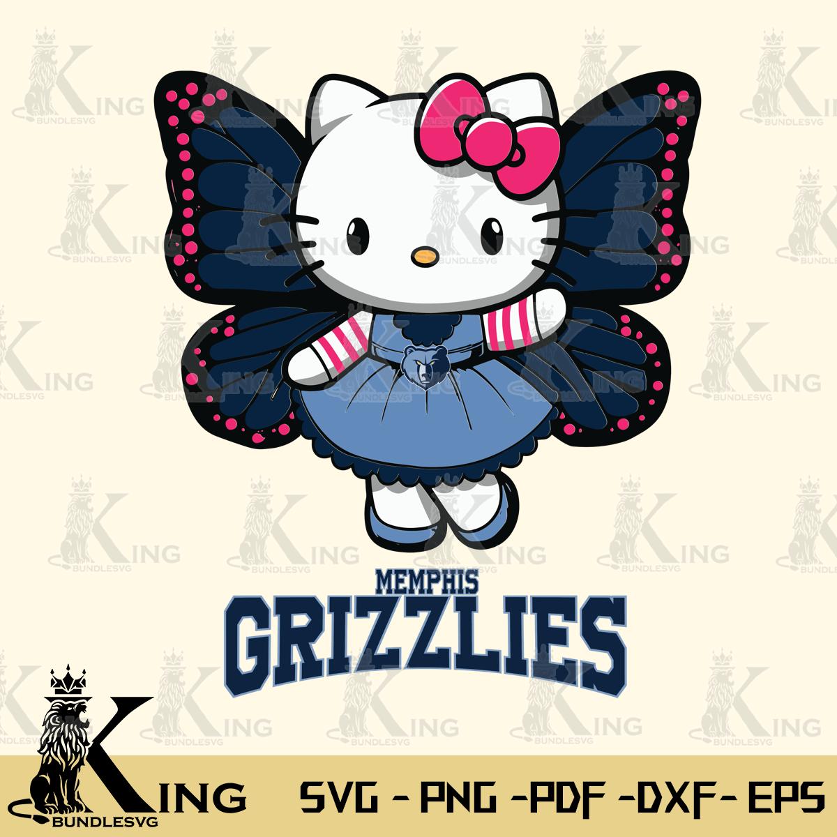 Memphis Grizzlies Whimsical Kitty Wings Svg Eps Dxf Png File, Digital Download