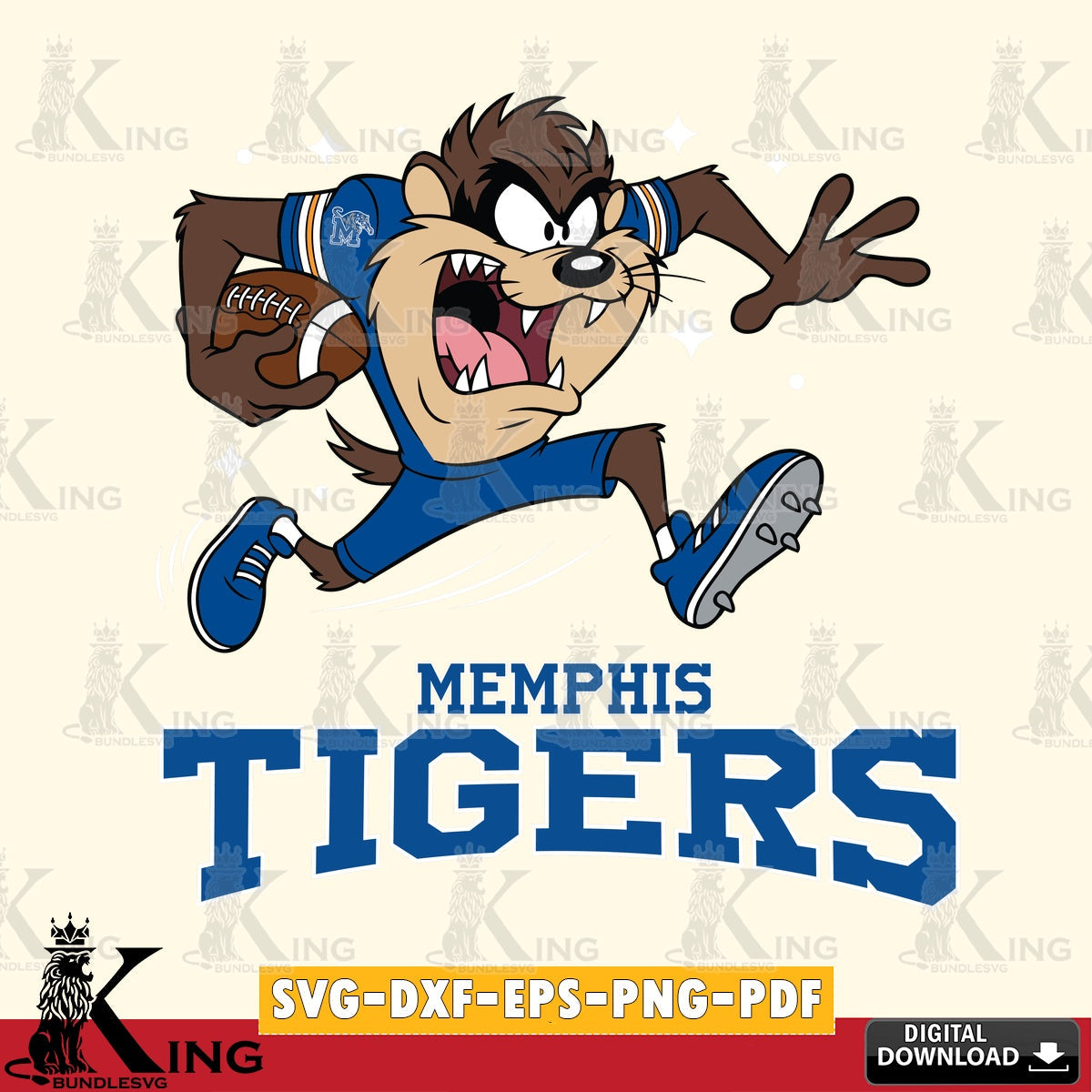 Memphis Tigers Angry Taz Football SVG file, Cut file , Digital Download , Instant Download, Taz svg, NCAA svg