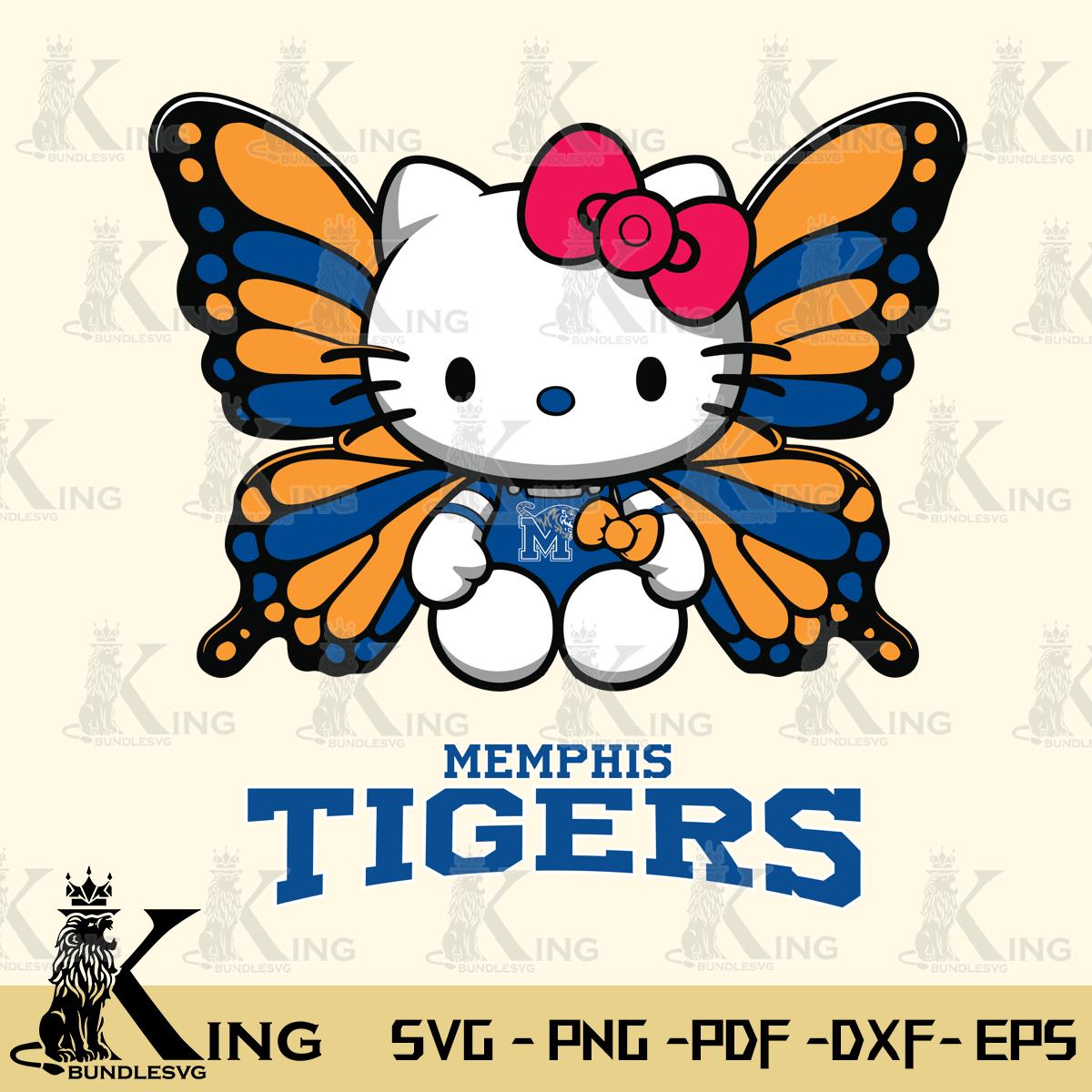 Memphis Tigers Butterfly Kitty Delight Svg Eps Dxf Png File, Digital Download