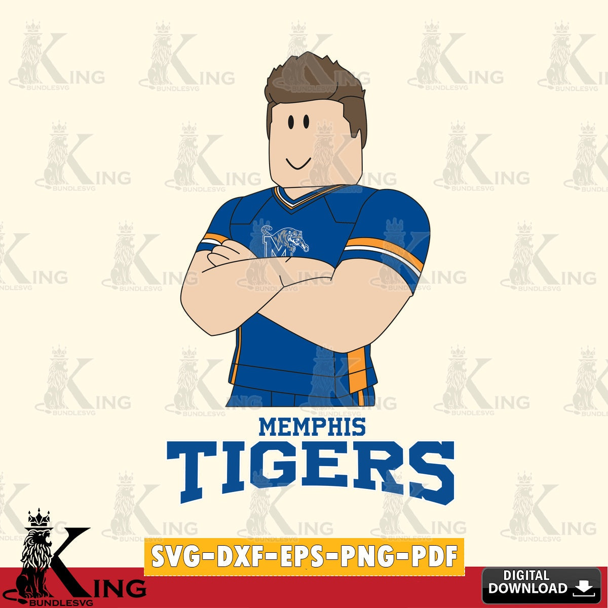 Memphis Tigers Roblox Football SVG file , NCAA Cricut, File cut , Digital Download , PDF File