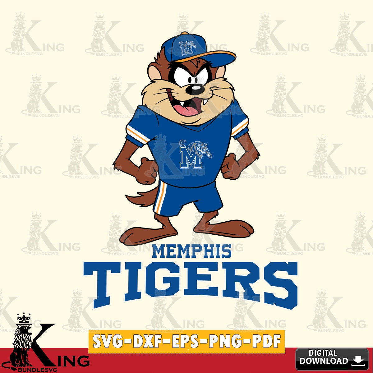 Memphis Tigers Taz Standing Pose SVG file, Cut file , Digital Download , Instant Download, Taz svg, NCAA svg