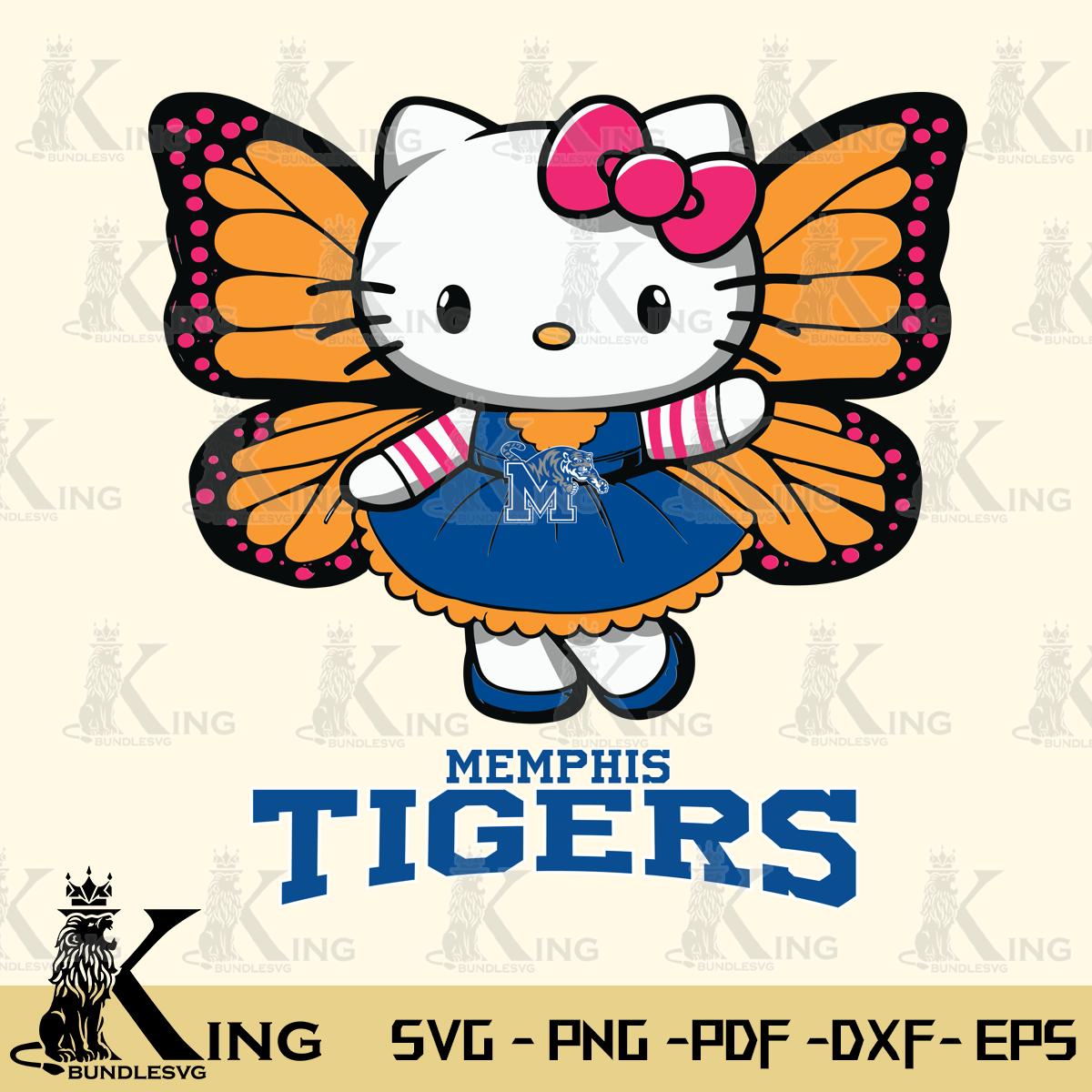 Memphis Tigers Whimsical Kitty Wings Svg Eps Dxf Png File, Digital Download