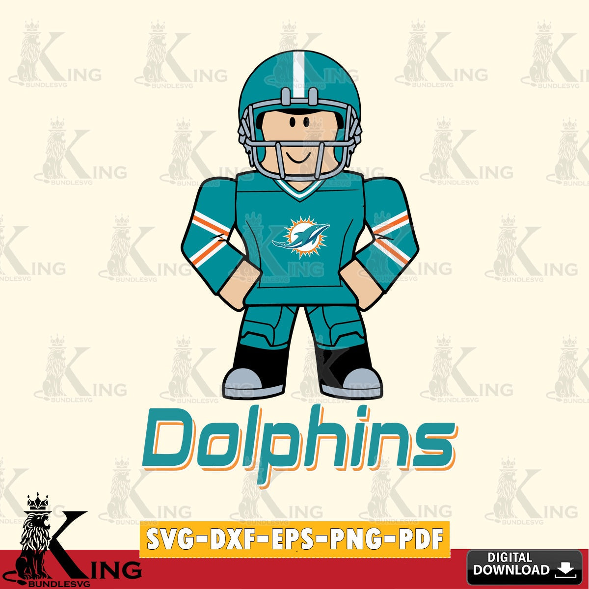 Miami Dolphins Roblox Cool Football SVG file , Cricut, NFL File cut , Digital Download , PDF File