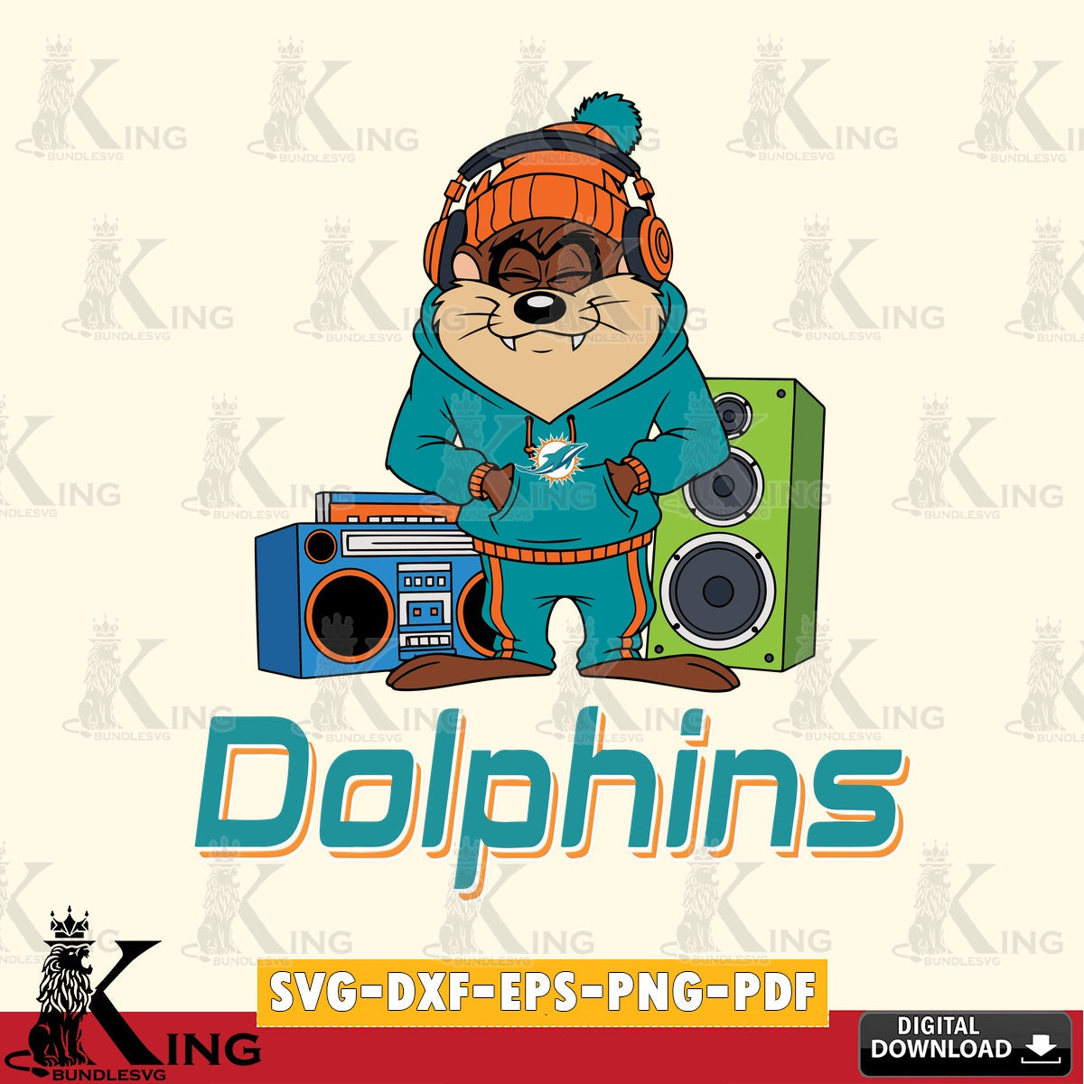 Miami Dolphins Taz Hip Hop Cut file , Digital Download , Instant Download, Looney Tunes svg, Football svg