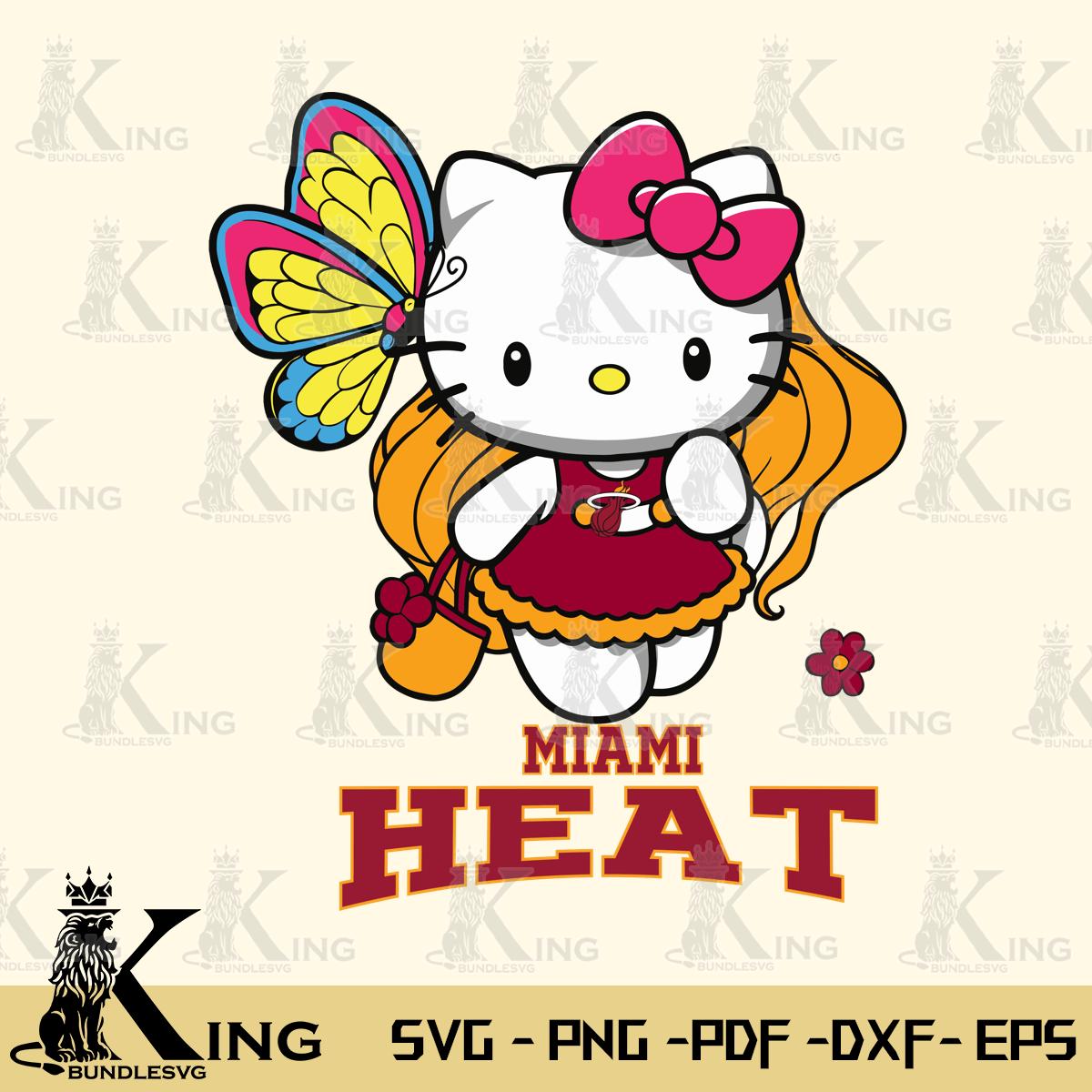Miami Heat Kitty Cartoon Svg Eps Dxf Png File, Digital Download
