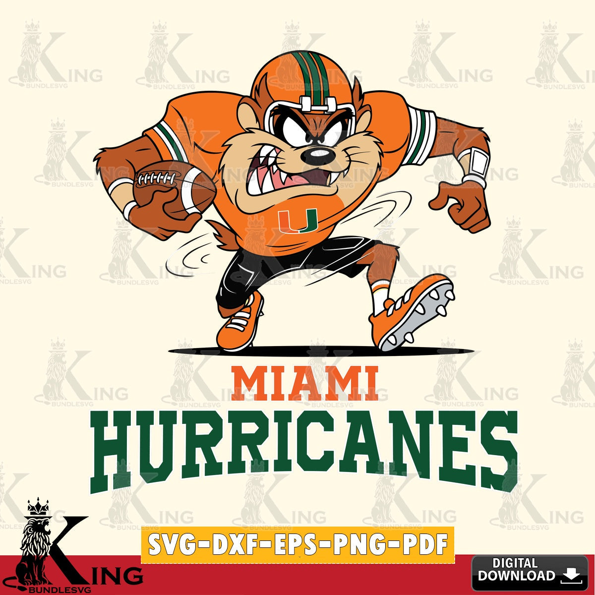 Miami Hurricanes Taz Football Helmet SVG file, Cut file , Digital Download , Instant Download, Taz svg, NCAA svg