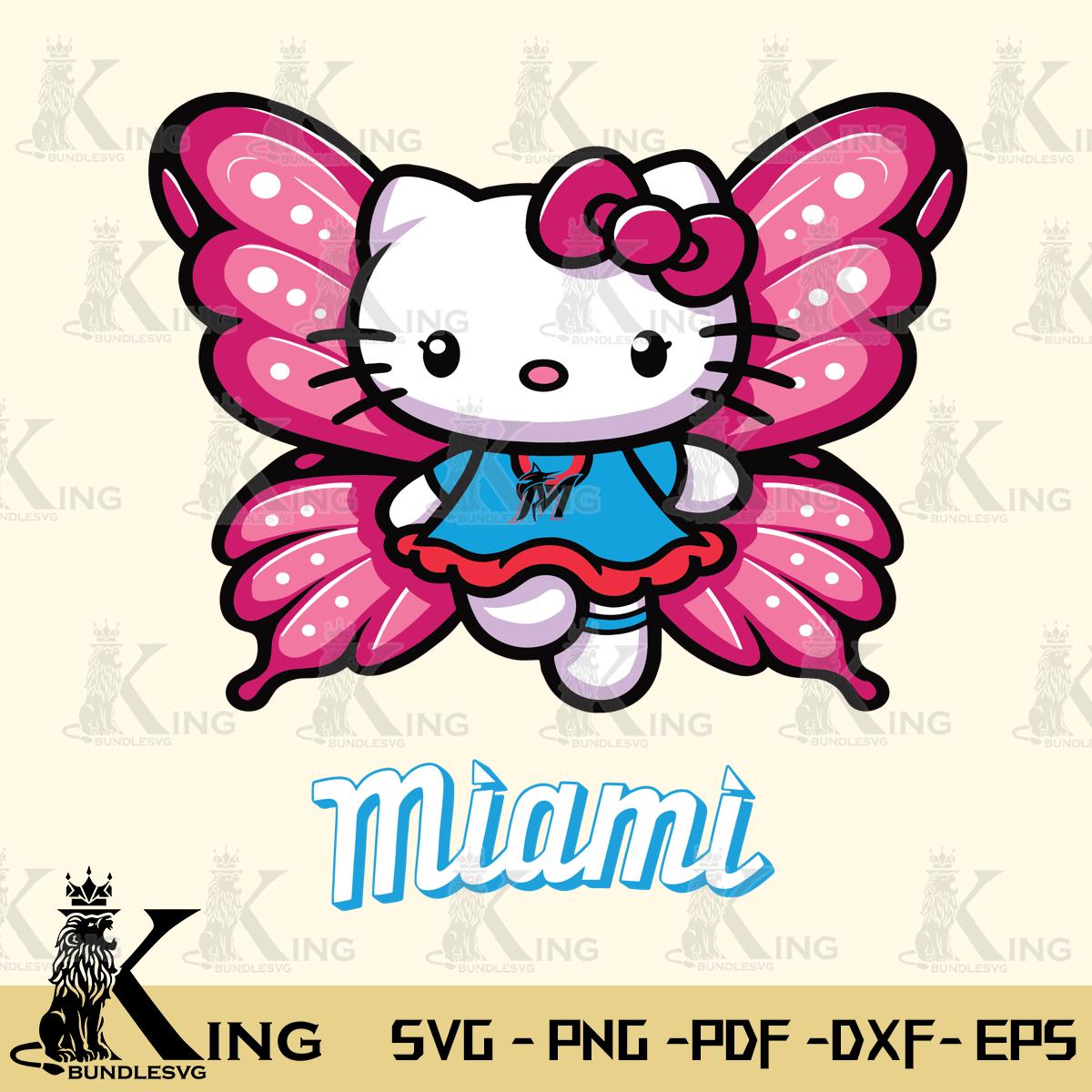 Miami Marlins Hello Kitty Dreamscape Svg Eps Dxf Png File, Digital Download