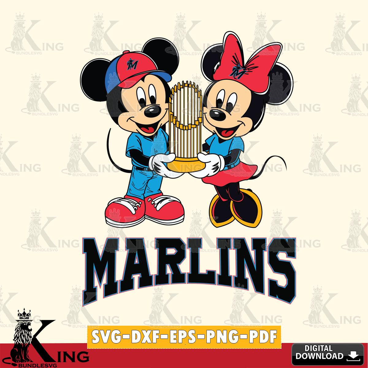Miami Marlins Mickey Minnie Mouse Champions SVG File, MLB for Cricut, Silhouette, Digital Download , file cut