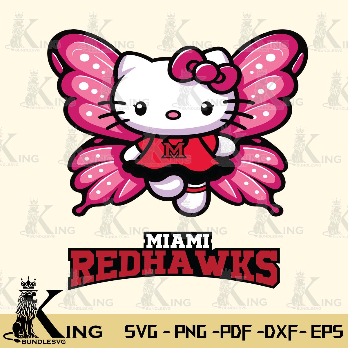 Miami RedHawks Hello Kitty Dreamscape Svg Eps Dxf Png File, Digital Download